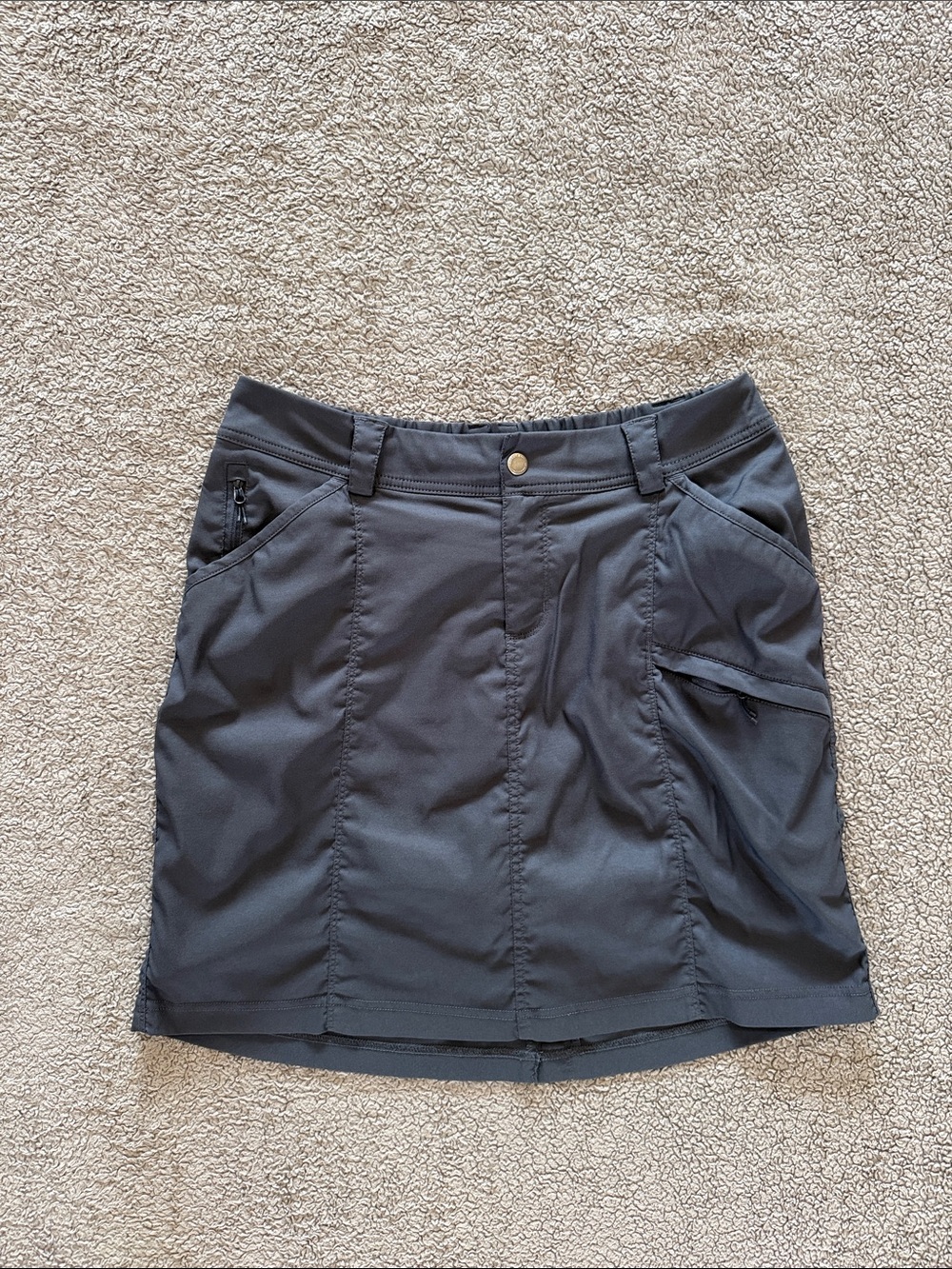 Duluth Trading Co Charcoal Gray Mini Skirt with Zip Pockets